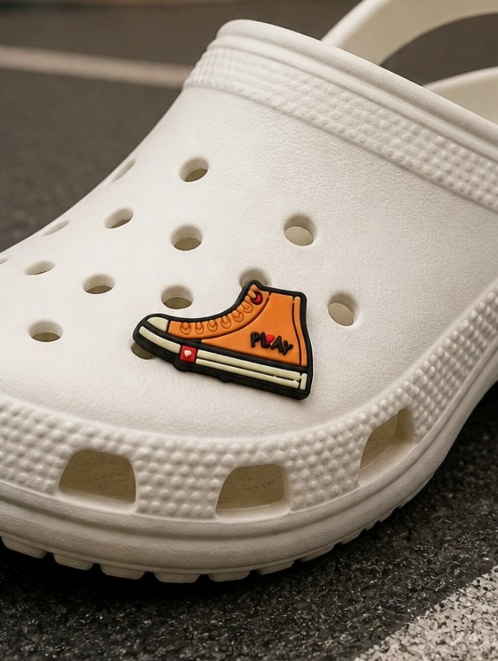 Orange High Top Sneaker Croc Shoe Charm Retro Play Basketball Streetwear Kicks